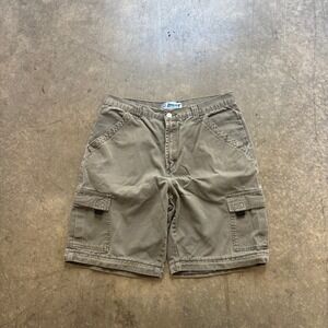 Vintage y2k Baggy Utility Skate Cargo Shorts Olive Size 34